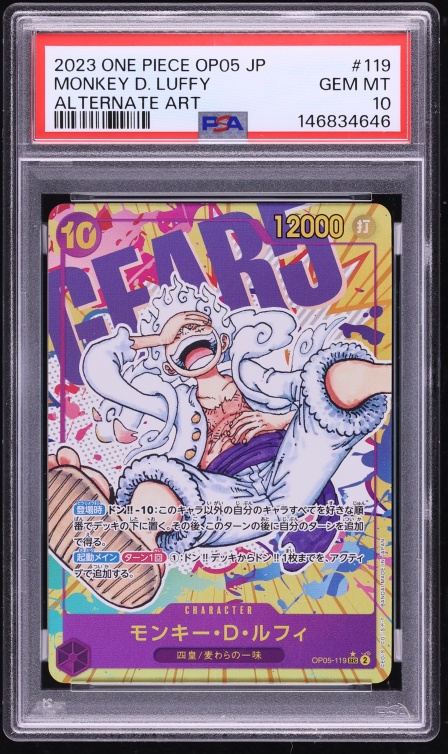 2023 One Piece Japanese Awakening Of The New Era Alt Art Monkey D. Luffy #OP05-119 PSA 10 GEM
