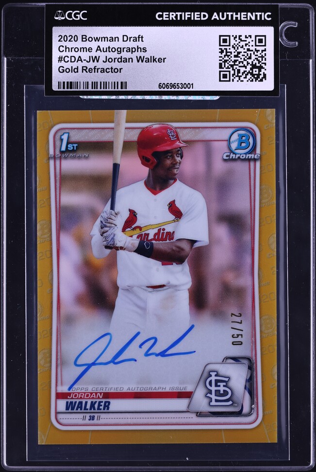 2020 Bowman Chrome Green Refractor Jordan Walker ROOKIE 99