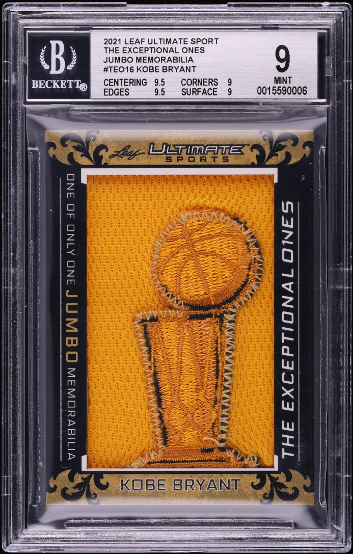 2021 Leaf Exceptional One's GAME USED Finals Trophy PATCH 1/1 Kobe Bryant BGS 9 MINT - Photo 1