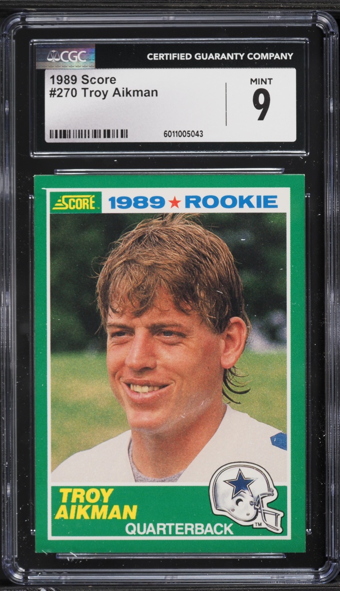 1989 Score Football Troy Aikman ROOKIE #270 CGC 9 MINT
