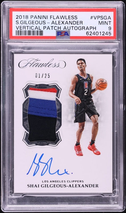 2018 Panini Flawless Shai Gilgeous-Alexander ROOKIE PATCH AUTO 1/25 #VP-SGA PSA 9 MINT