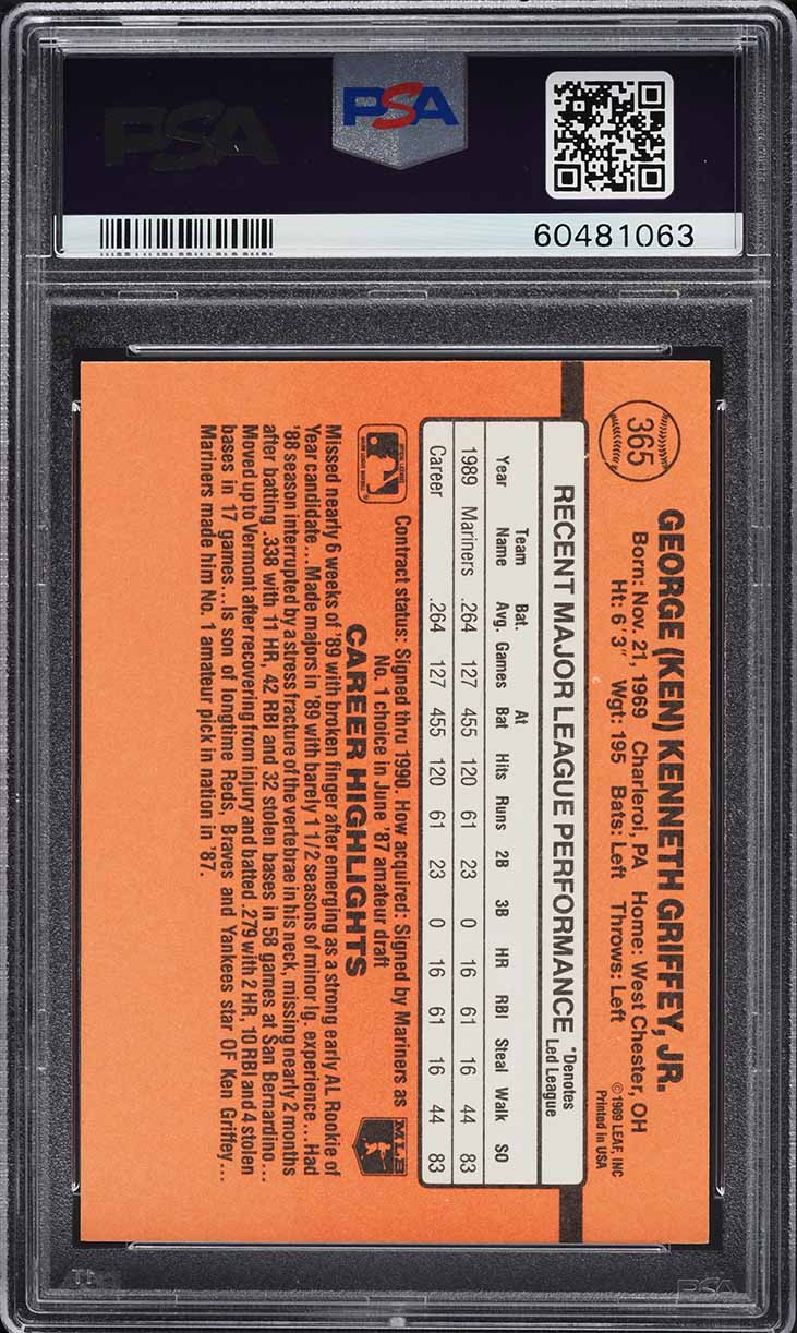 1990 Donruss Ken Griffey Jr. #365 PSA 7 NRMT