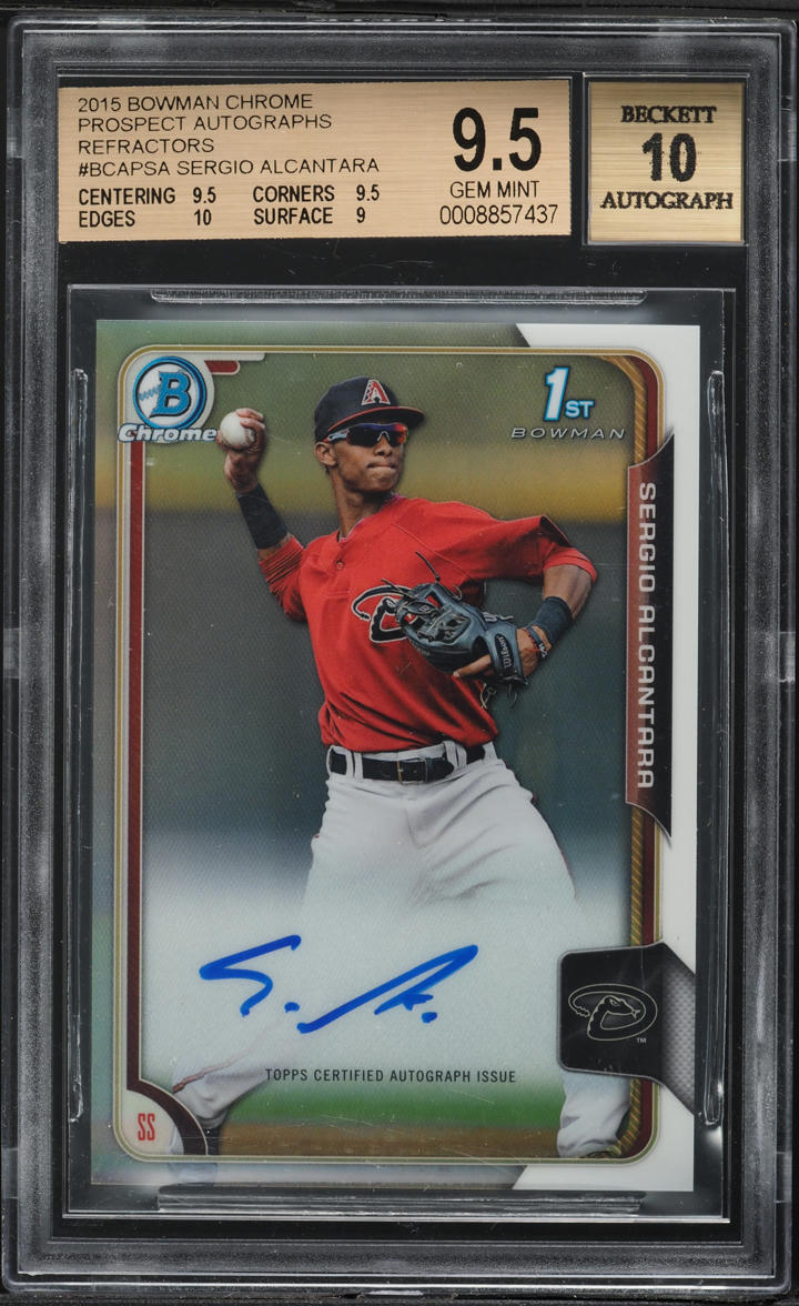 2015 Bowman Chrome Refractor Sergio Alcantara PROSPECT AUTO /499 #BCAP-SA BGS 9.5 GEM MINT