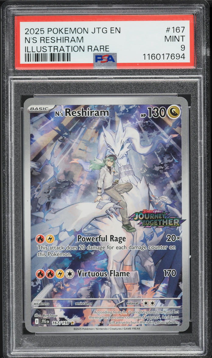 2025 Pokemon Scarlet & Violet Journey Together IR N's Reshiram #167 PSA 9 MINT