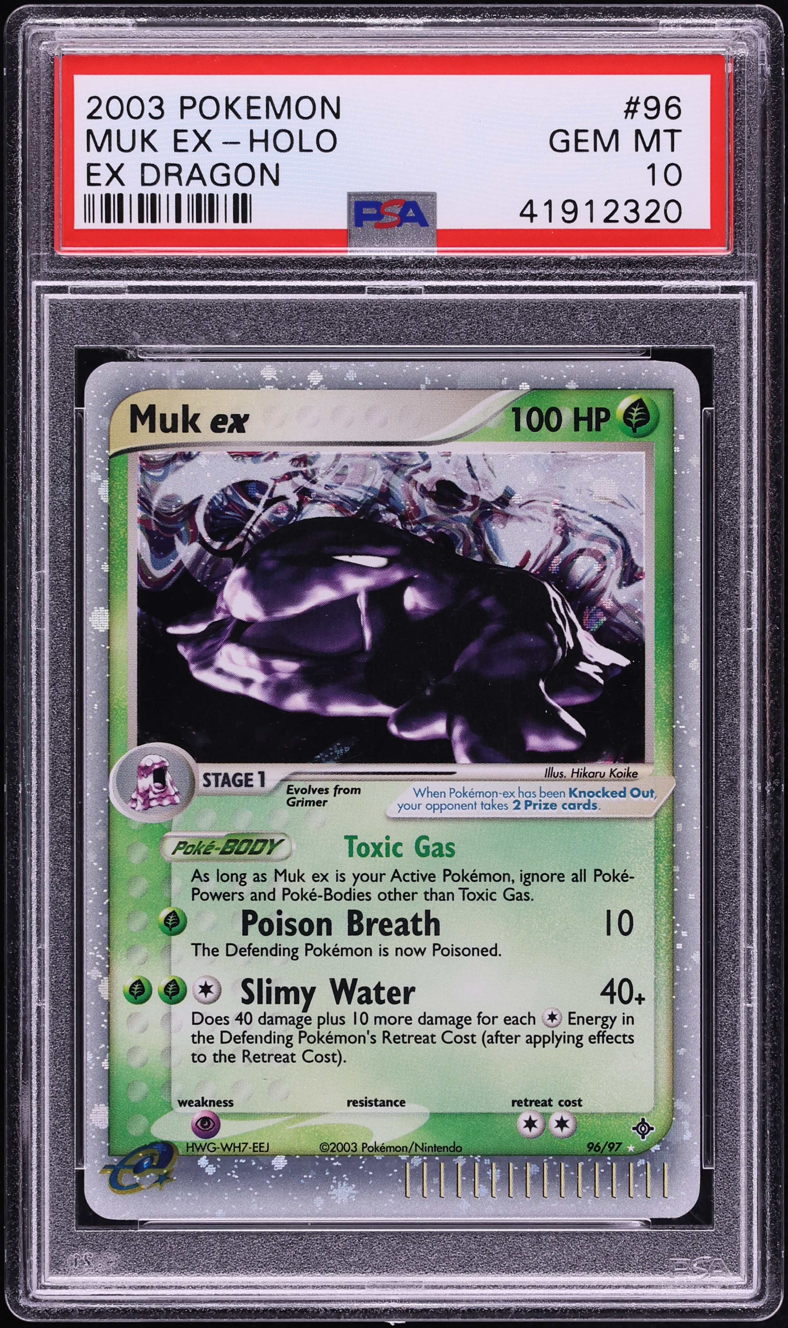 2003 Pokemon EX Dragon Holo Muk ex #96 PSA 10 GEM MINT