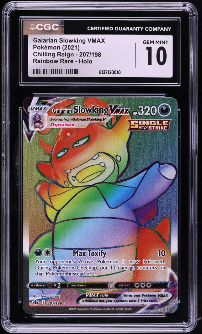 2021 Pokemon SWSH Chilling Reign Rainbow Rare Galarian Slowking VMAX #207 CGC 10 GEM MINT