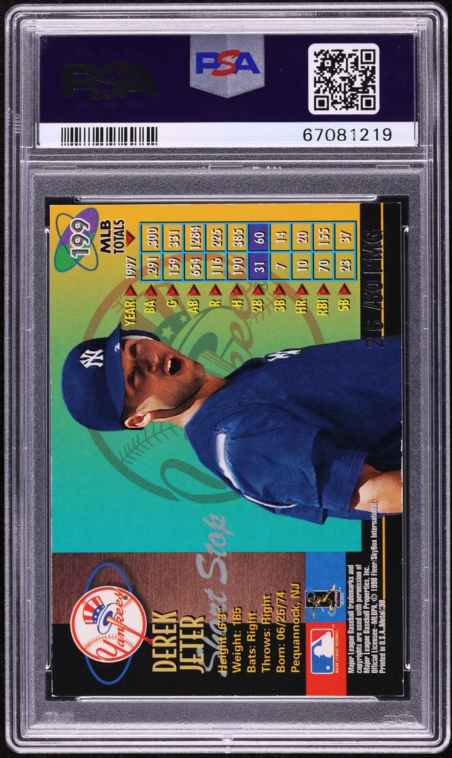 1998 Metal Universe Precious Metal Gems PMG Derek Jeter /50 #199 PSA 7 NRMT