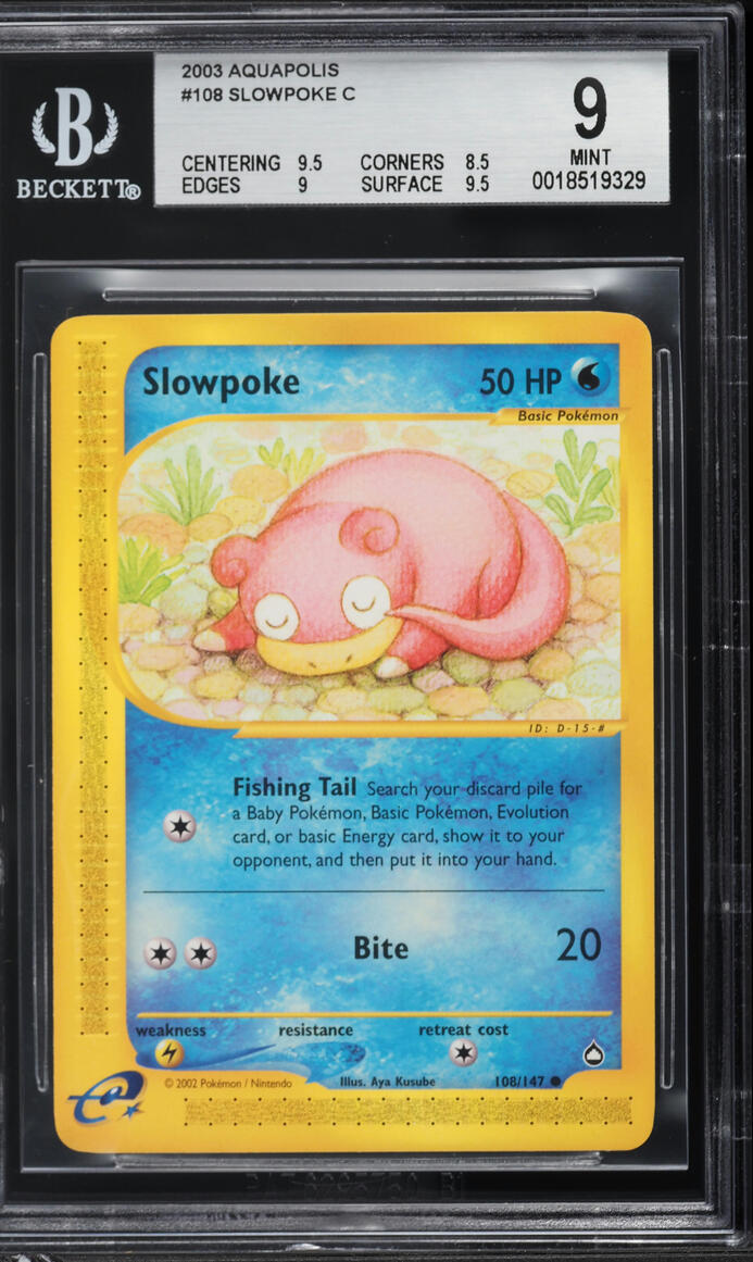 2003 Pokemon Aquapolis Slowpoke #108 BGS 9 MINT