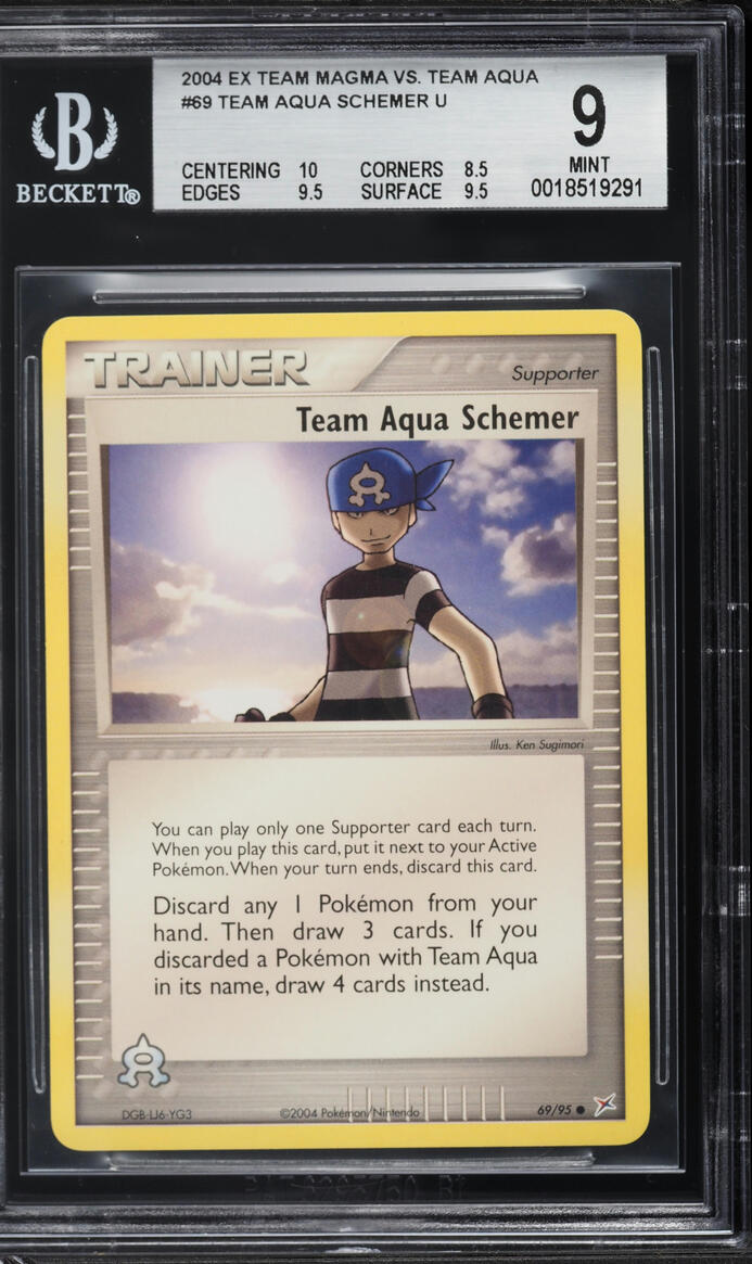 2004 Pokemon EX Team Magma Vs. Aqua Team Aqua Schemer #69 BGS 9 MINT