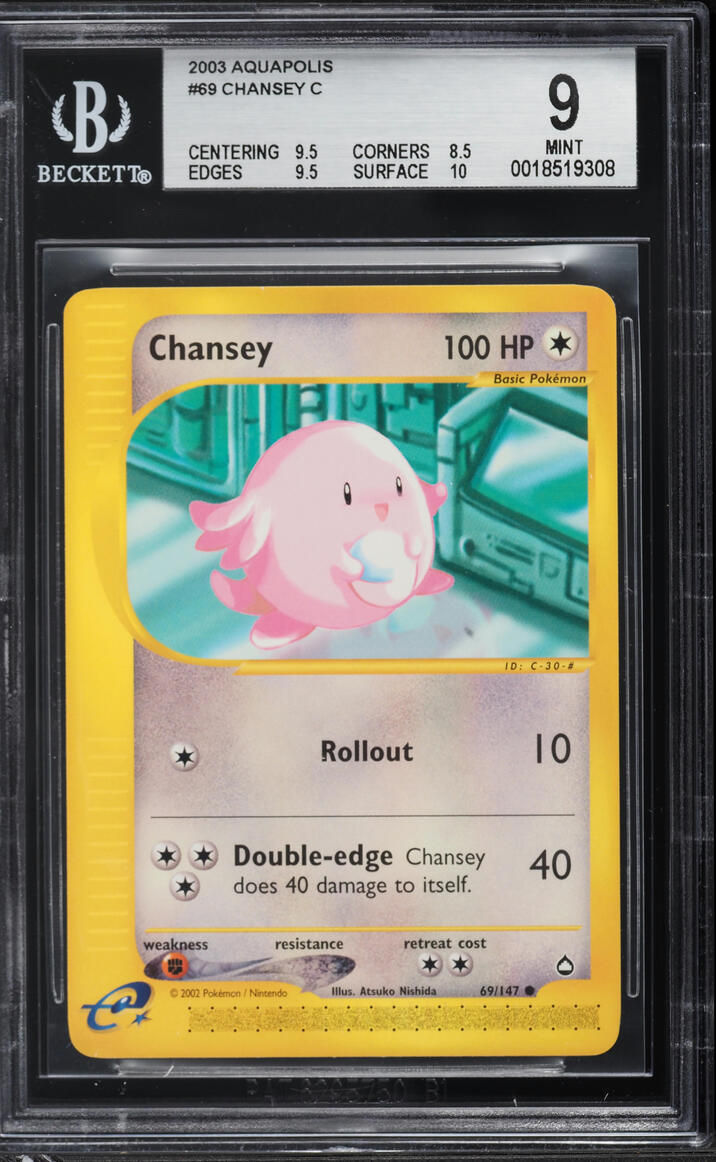 2003 Pokemon Aquapolis Chansey #69 BGS 9 MINT