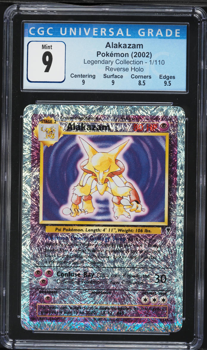 2002 Pokemon Legendary Collection Reverse Holo Alakazam #1 CGC 9 MINT