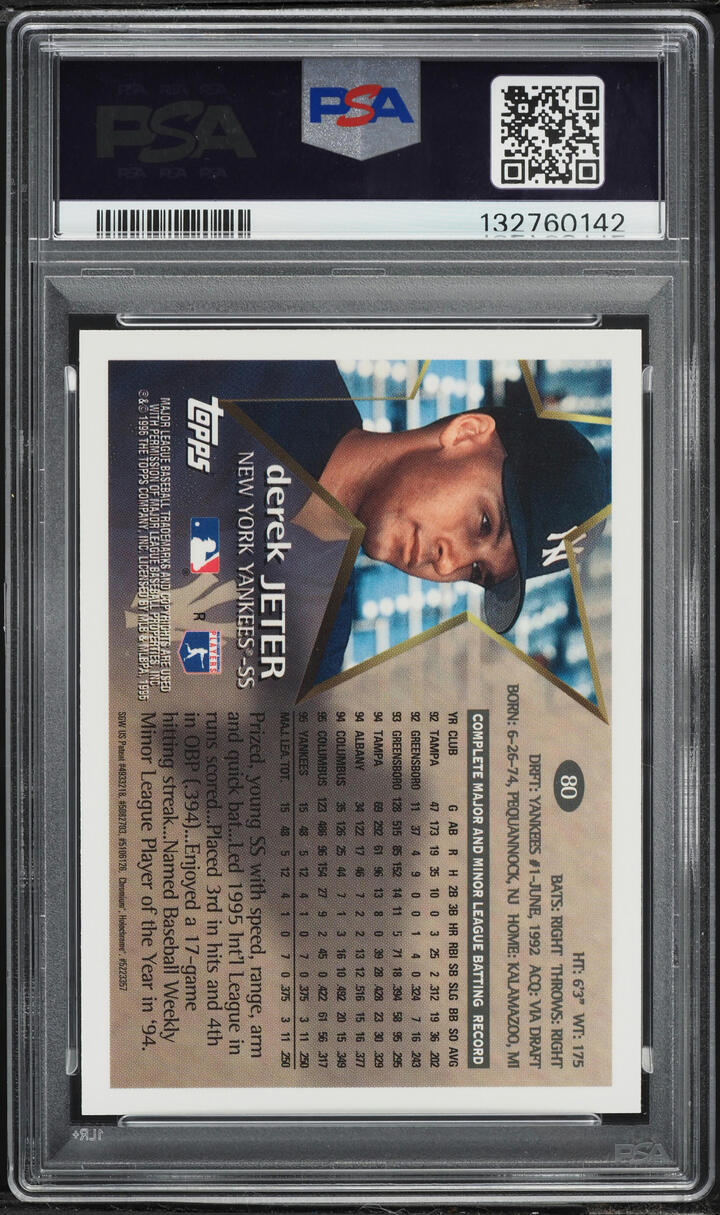 1996 Topps Chrome Refractor Derek Jeter ROOKIE #80 PSA 9 MINT