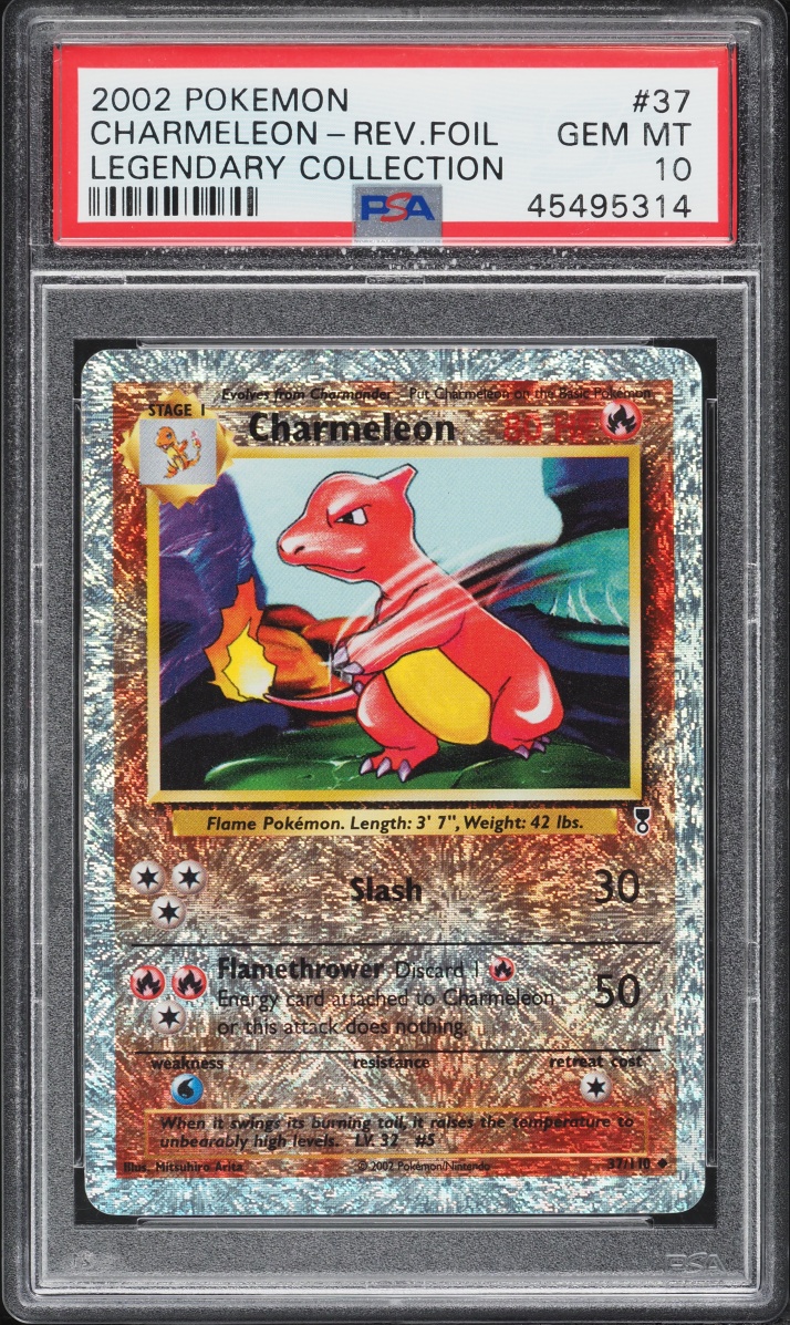 2002 Pokemon Legendary Collection Reverse Holo Charmeleon #37 PSA 10 GEM MINT