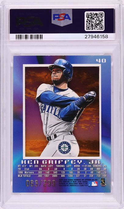 1997 Skybox E-X 2000 Credentials Ken Griffey Jr. /299 #40 PSA 10 GEM MINT - Photo 2
