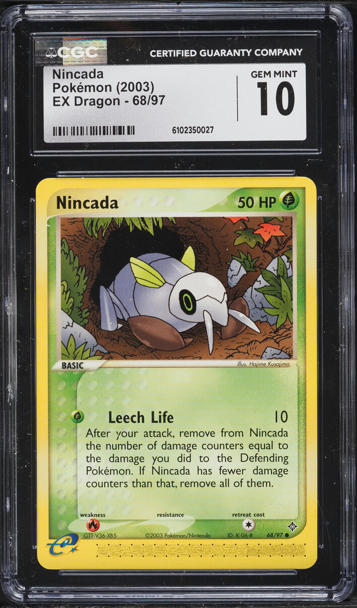 2003 Pokemon EX Dragon Nincada #68 CGC 10 GEM MINT