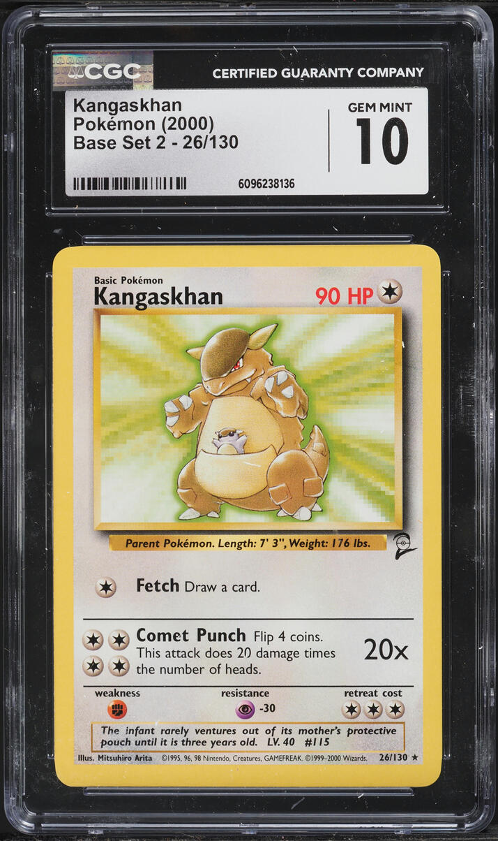 2000 Pokemon Base Set 2 Kangaskhan #26 CGC 10 GEM MINT