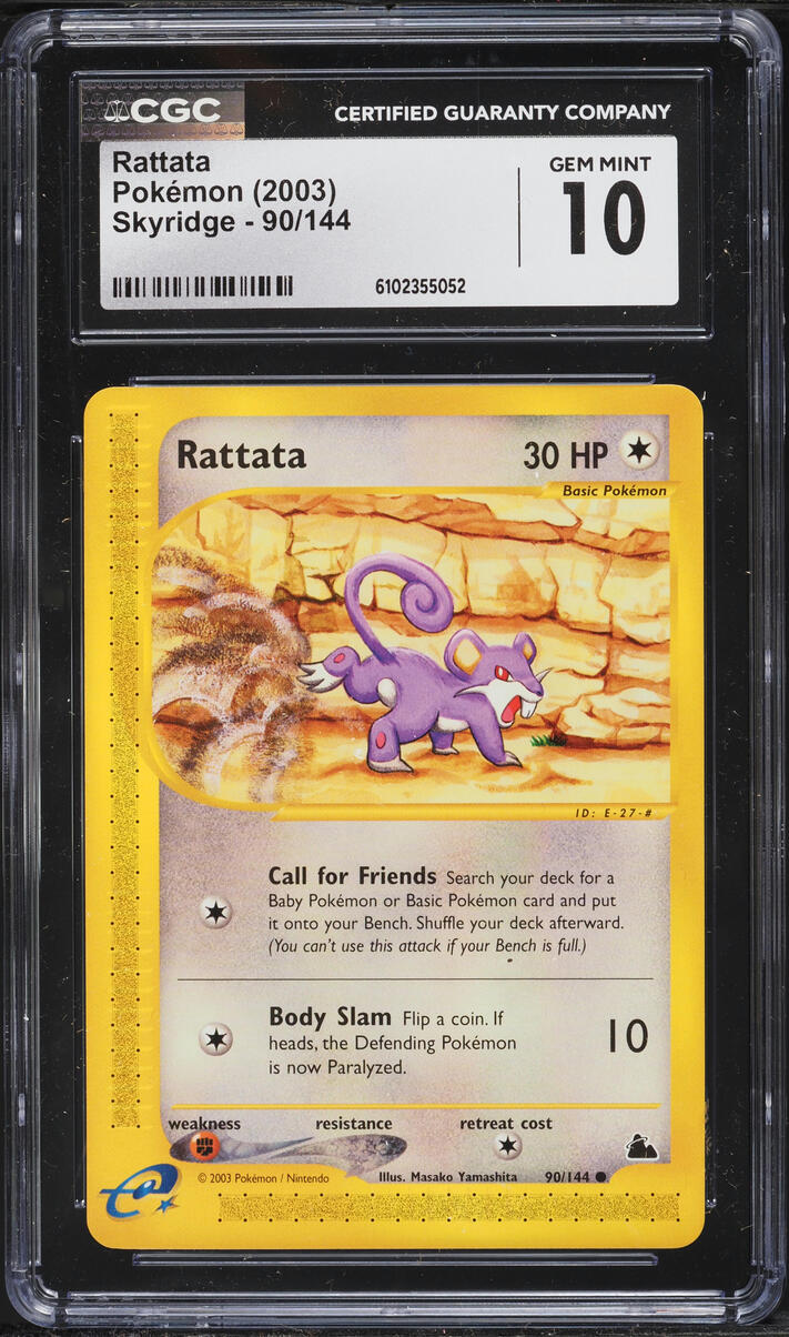 2003 Pokemon Skyridge Rattata #90 CGC 10 GEM MINT
