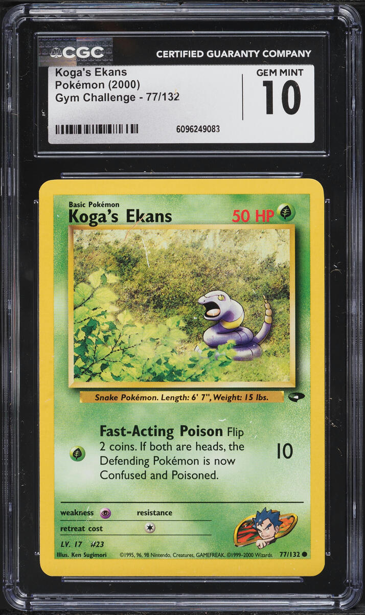 2000 Pokemon Gym Challenge Koga's Ekans #77 CGC 10 GEM MINT