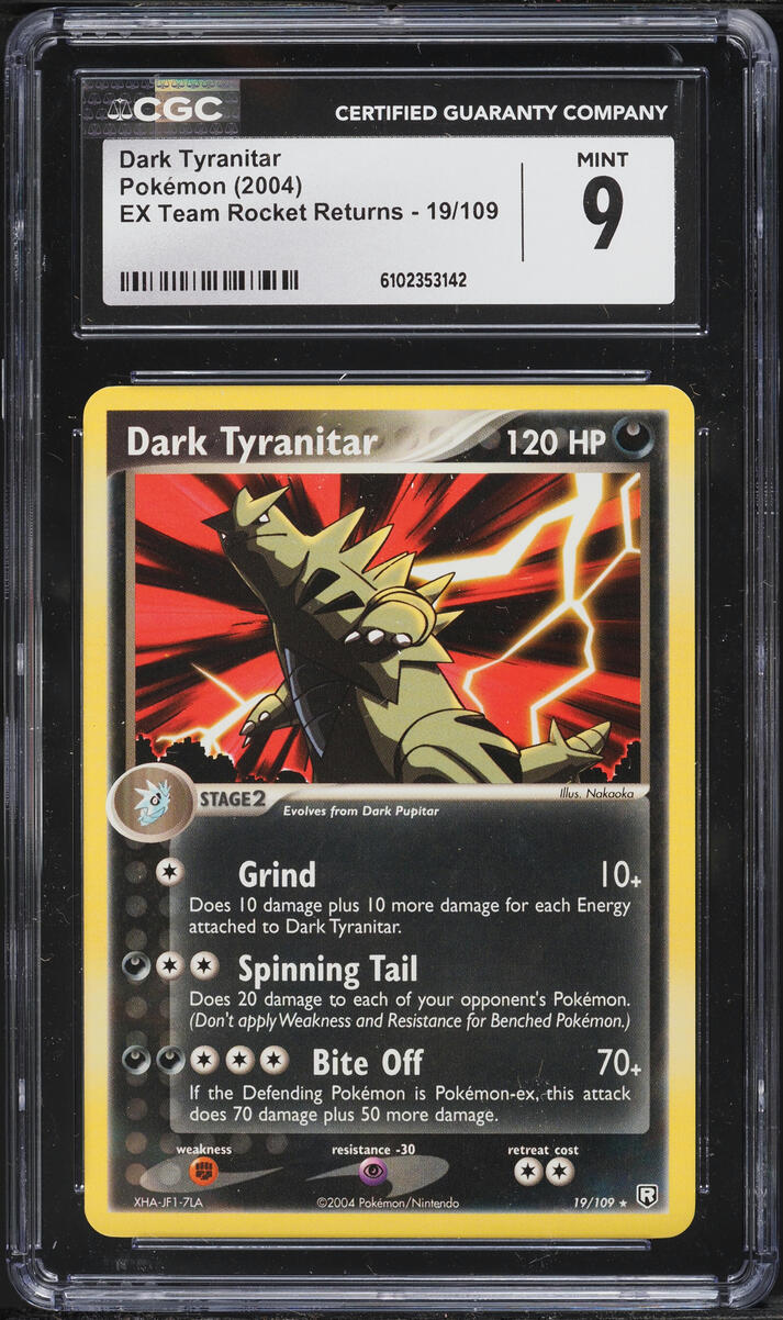 2004 Pokemon EX Team Rocket Returns Holo Dark Tyranitar #19 CGC 9 MINT