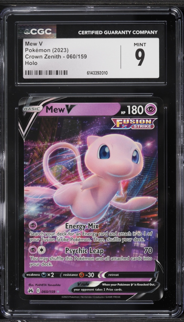 2023 Pokemon Sword & Shield Crown Zenith Holo Mew V #60 CGC 9 MINT