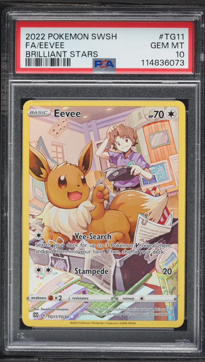 2022 Pokemon Sword & Shield Brilliant Stars Trainer Gallery CHR Eevee #TG11 PSA 10 GEM MINT