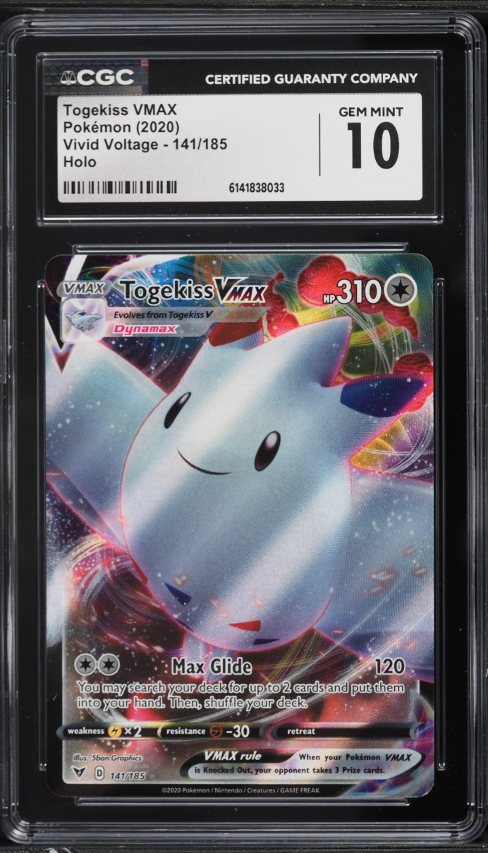 2020 Pokemon Sword & Shield Vivid Voltage Full Art Togekiss VMAX #141 CGC 10 GEM MINT