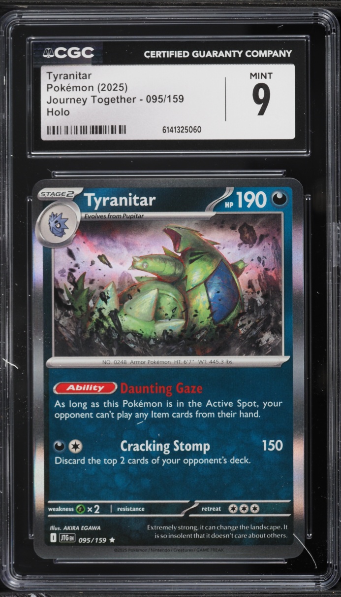 2025 Pokemon Scarlet & Violet Journey Together Holo Tyranitar #95 CGC 9 MINT