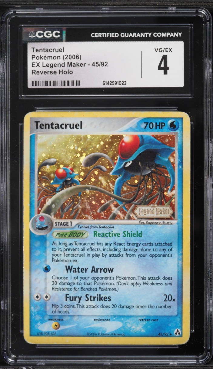 2006 Pokemon EX Legend Maker Reverse Holo Tentacruel #45 CGC 4 VGEX