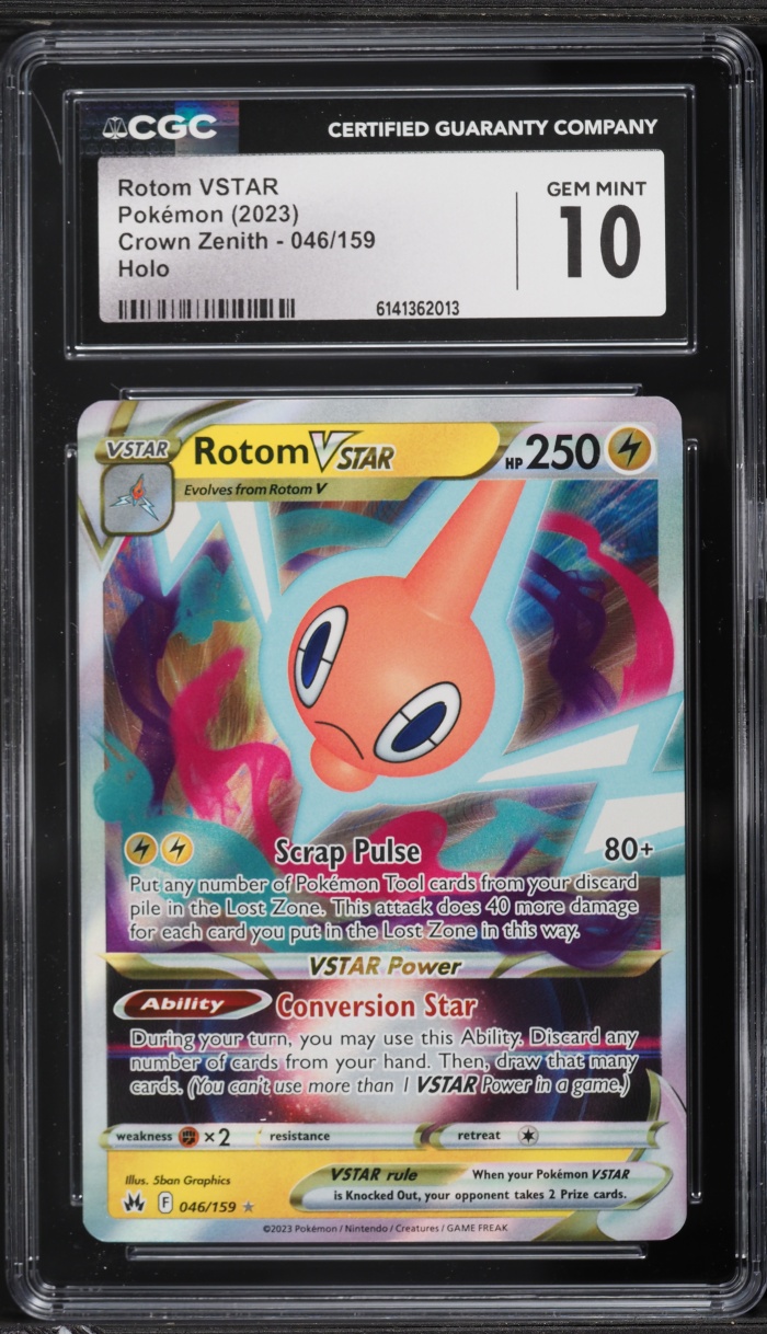 2023 Pokemon Sword & Shield Crown Zenith Holo Rotom VSTAR #46 CGC 10 GEM MINT