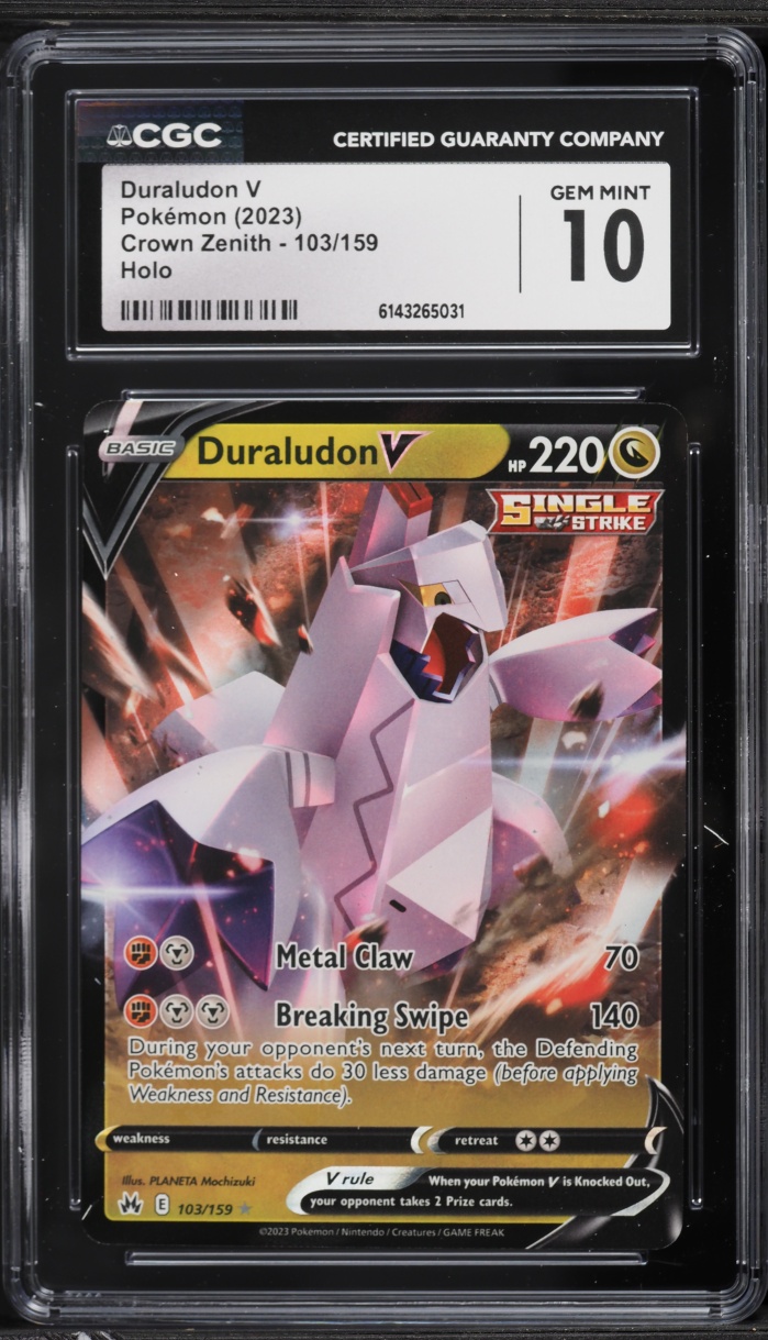 2023 Pokemon Sword & Shield Crown Zenith Full Art Duraludon V #103 CGC 10 GEM MINT