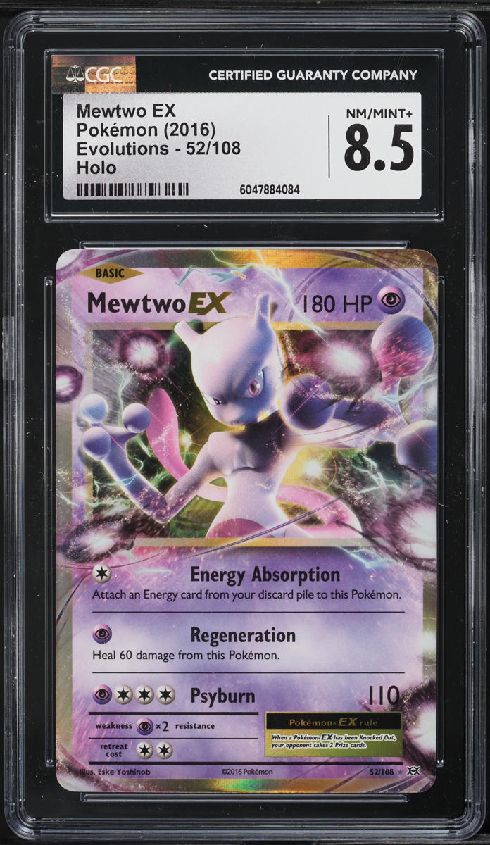 2016 Pokemon XY Evolutions Holo Mewtwo EX #52 CGC 8.5 NM-MT+