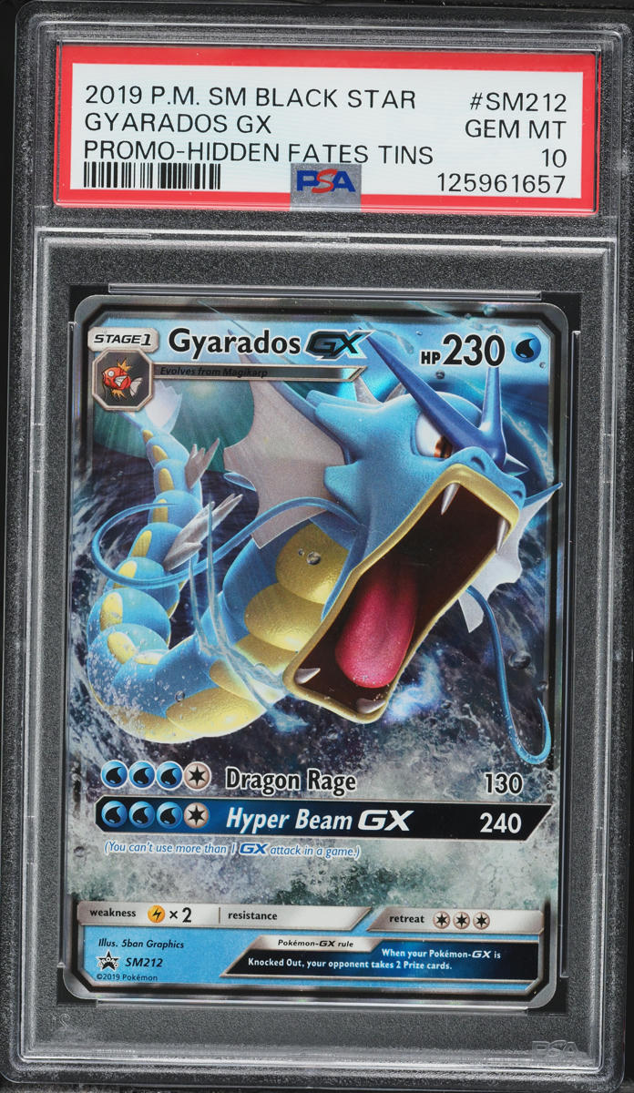 2019 Pokemon Sun & Moon Promo Hidden Fates Full Art Gyarados GX #SM212 PSA 10 GEM MINT