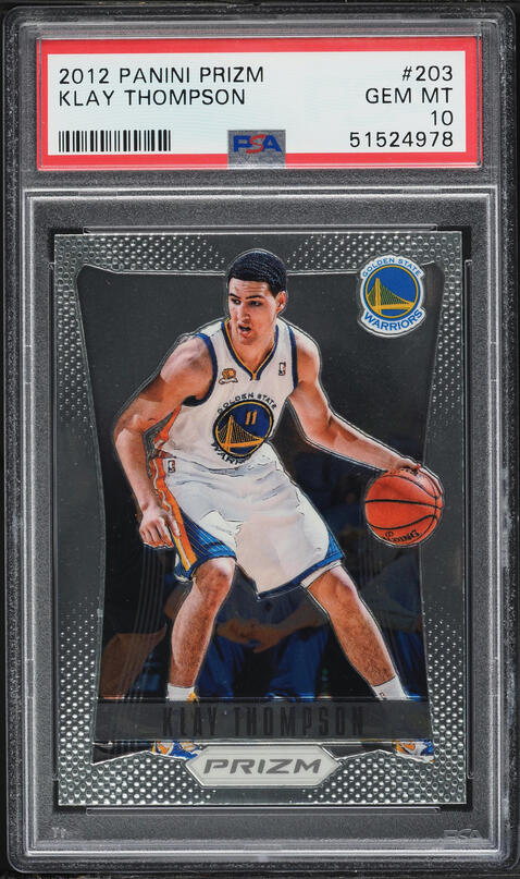 2012 Panini Prizm Klay Thompson ROOKIE RC #203 PSA 10 GEM MINT on