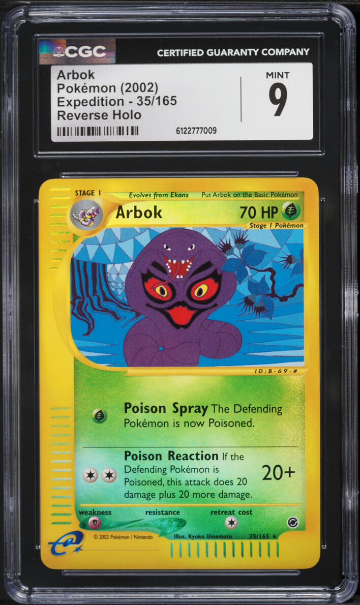 2002 Pokemon Expedition Reverse Holo Arbok #35 CGC 9 MINT