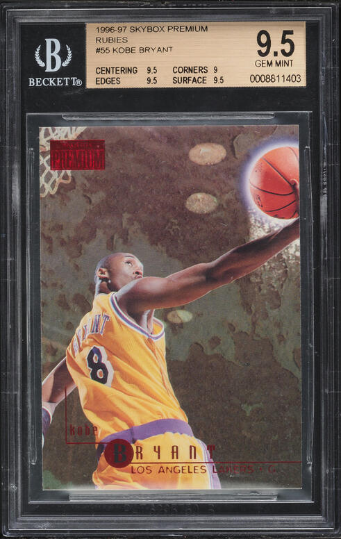 1996 Skybox Z-Force Z-Peat Zebut Kobe Bryant ROOKIE #3 PSA 8 NM-MT