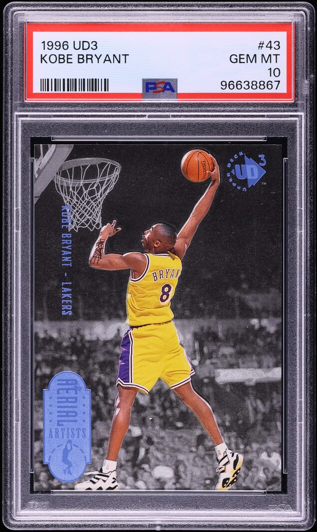 1996 UD3 Basketball Kobe Bryant ROOKIE #43 PSA 10 GEM MINT