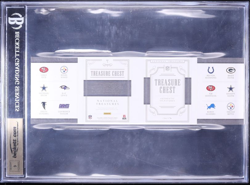 2016 National Treasures 12 Player Platinum Rice Taylor Montana Manning Sanders AUTO 1/1 BGS 9.5 - Photo 2