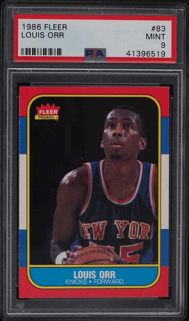 1986 Fleer Basketball Louis Orr #83 PSA 9 MINT