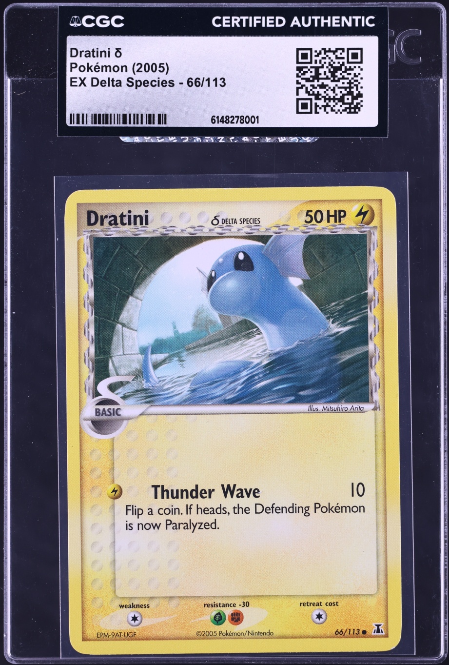 2005 Pokemon EX Delta Species Dratini #66 CGC AUTH