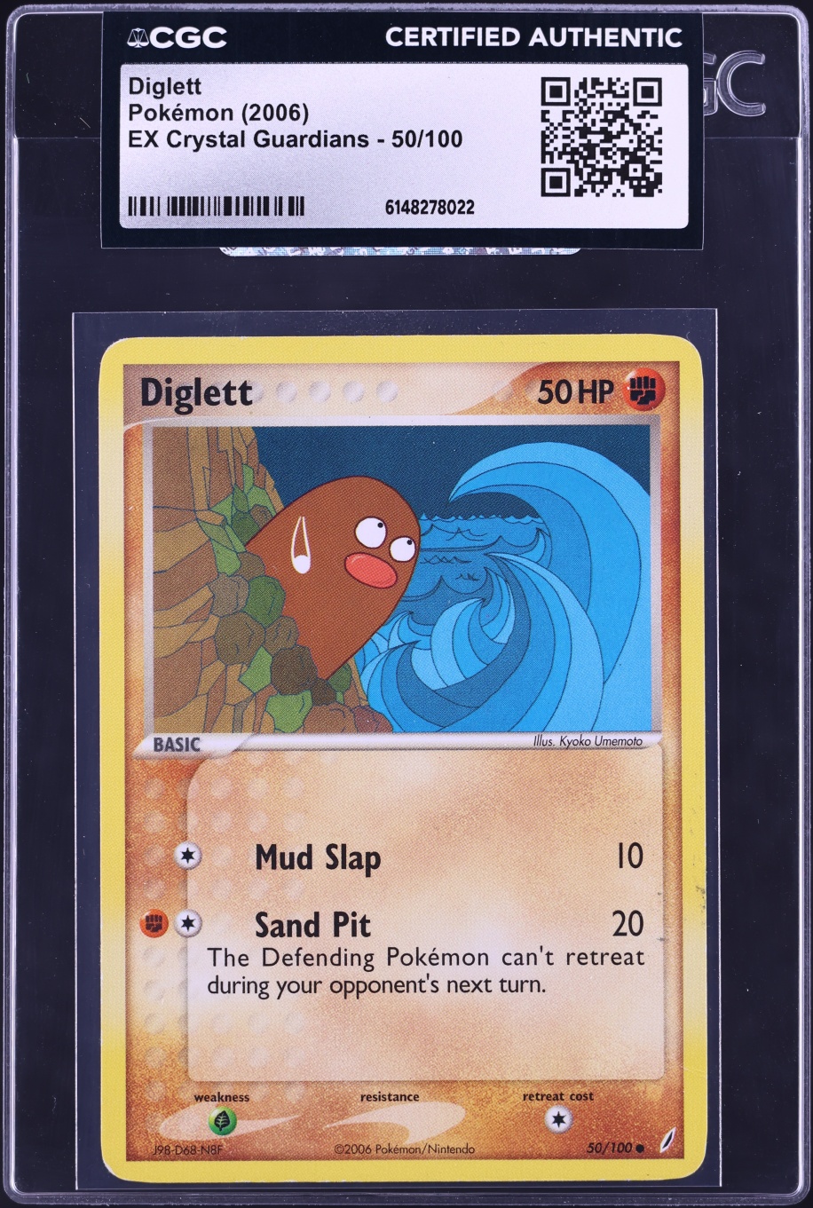 2006 Pokemon EX Crystal Guardians Diglett #50 CGC AUTH