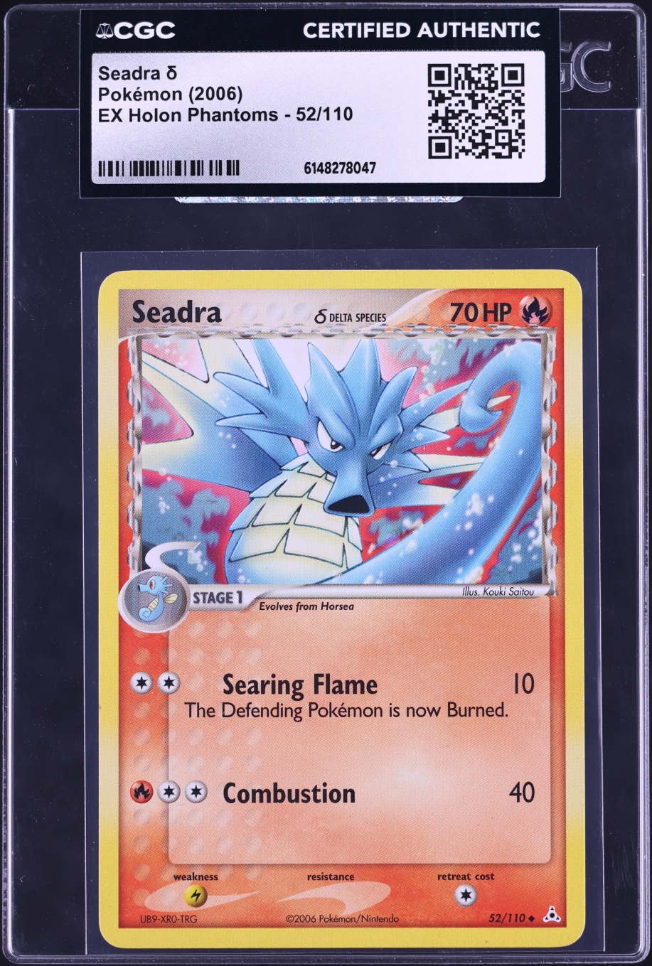 2006 Pokemon EX Holon Phantoms Seadra #52 CGC AUTH