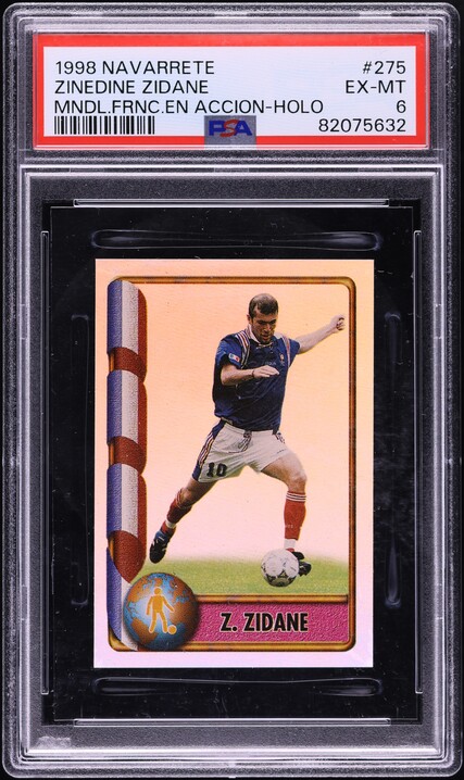 1998 Panini Superfoot Stickers Zinedine Zidane #166 PSA 9 MINT on