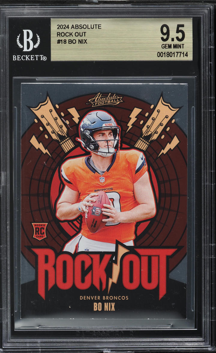 2024 Absolute Rock Out Bo Nix ROOKIE #RO-BNX BGS 9.5 GEM MINT