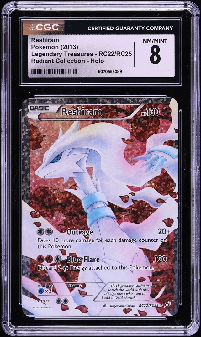 2013 Pokemon BW Legendary Treasures Radiant Collection Reshiram #RC22 CGC 8