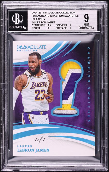 2024 Immaculate Collection Champion Swatches Platinum LeBron James