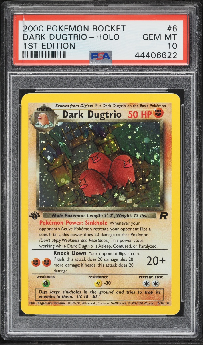 2000 Pokemon Team Rocket 1st Edition Holo Dark Dugtrio #6 PSA 10 GEM MINT