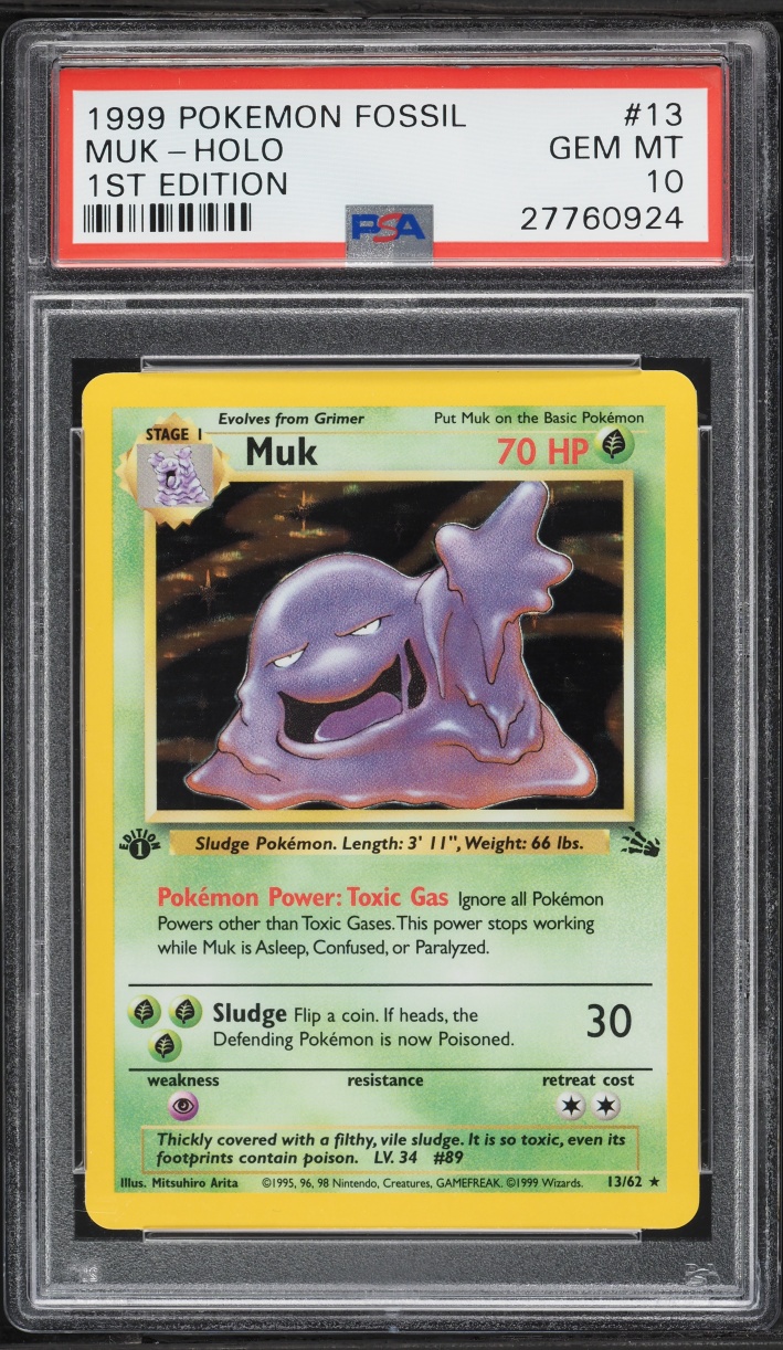 1999 Pokemon Fossil 1st Edition Holo Muk #13 PSA 10 GEM MINT