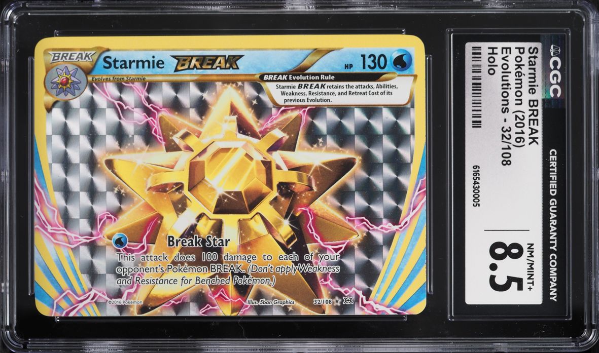 2016 Pokemon XY Evolutions Holo Starmie BREAK #32 CGC 8.5 NM-MT+