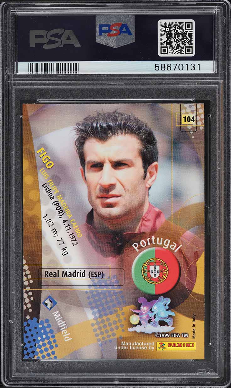 2002 Panini World Cup Japan Exclusive Figo #104 PSA 8 NM-MT