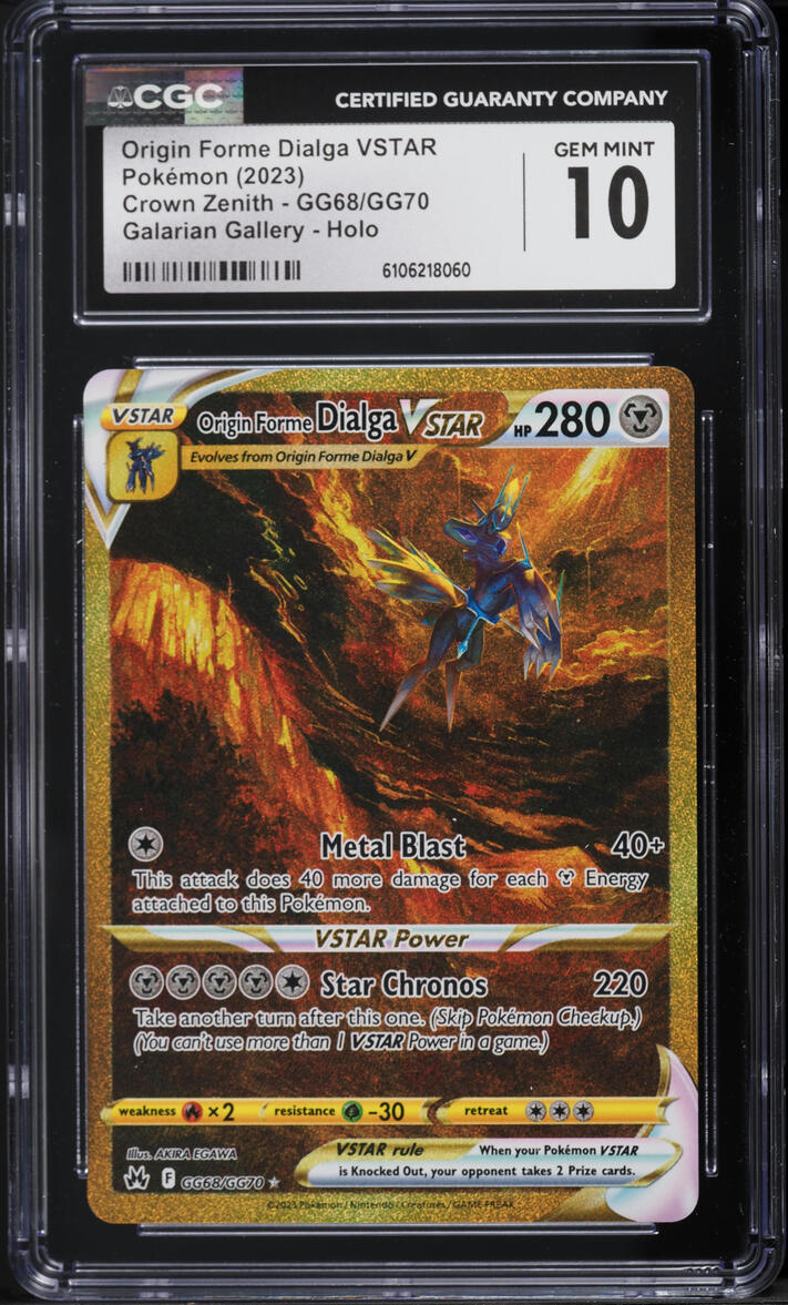 2023 Pokemon SWSH Crown Zenith Gold Rare Origin Forme Dialga VSTAR #GG68 CGC 10 GEM MINT